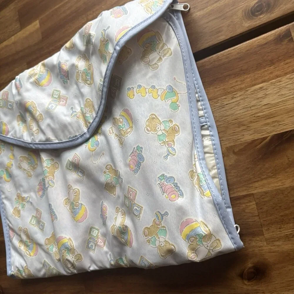 Vintage Wipes Case Bag For Diaper Bag Multiple Compartments Pastel ABC Teddy Y2K